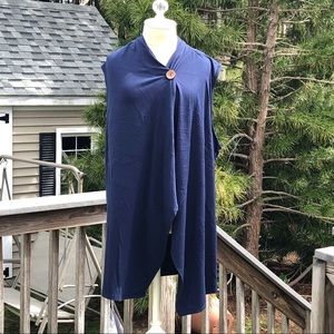 NWT Bobeau Knit Draped 1-Button Vest